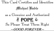 Buble Pope Card